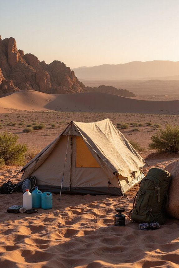 selecting ideal desert campsite