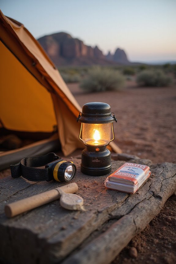 camping lighting and fire essentials