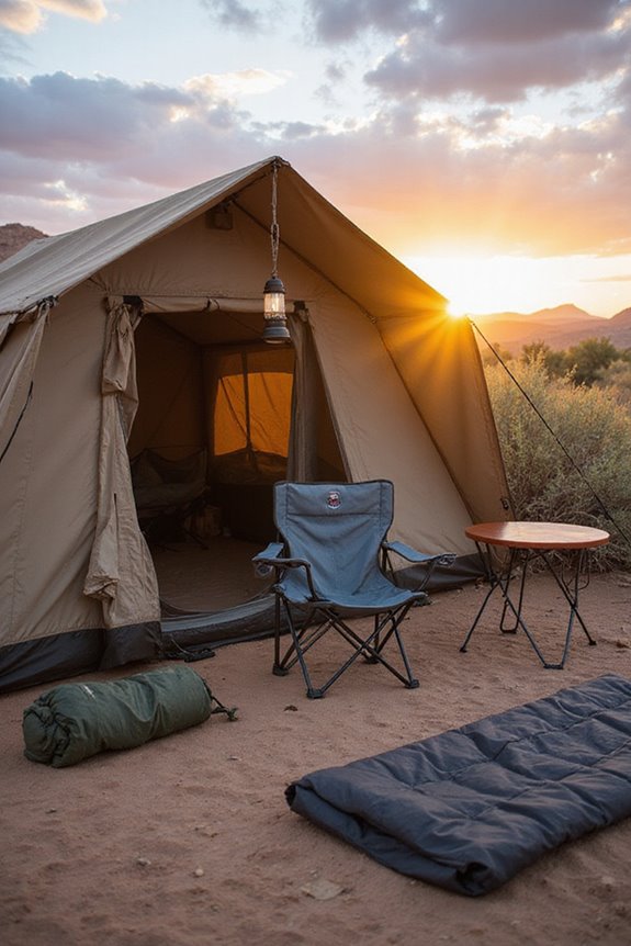 campsite comfort and relaxation