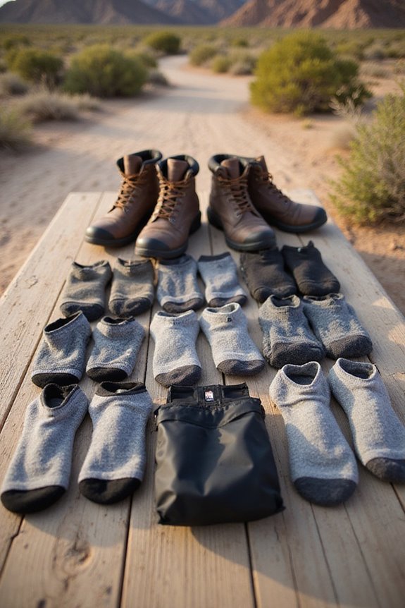 sock packing for hikes